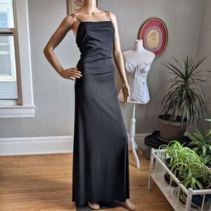 Vintage 90s Cache Prom Dress Beaded Gown Whimsygoth Siren Formal Size 12